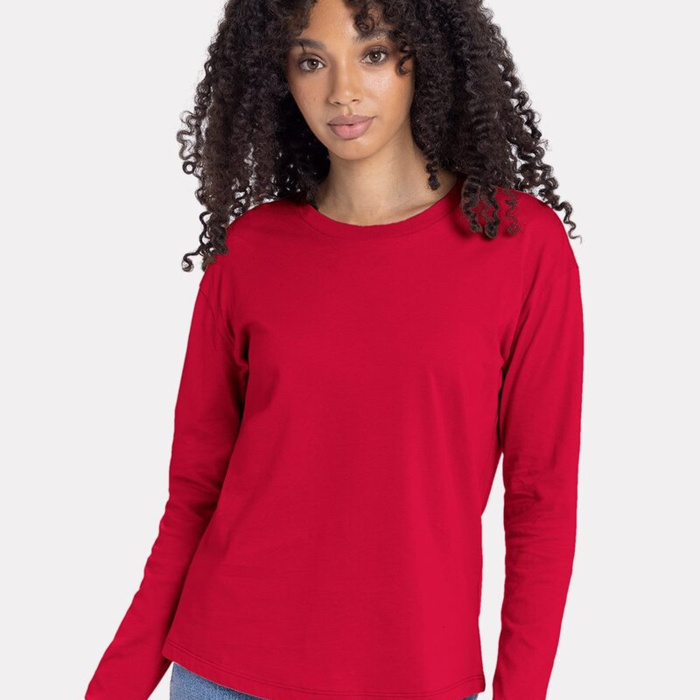 Women's Cotton Relaxed Long Sleeve Tee Thumbnail