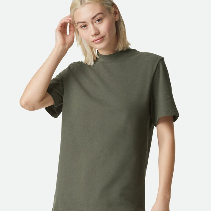 Unisex Pique Mock Neck Tee Thumbnail