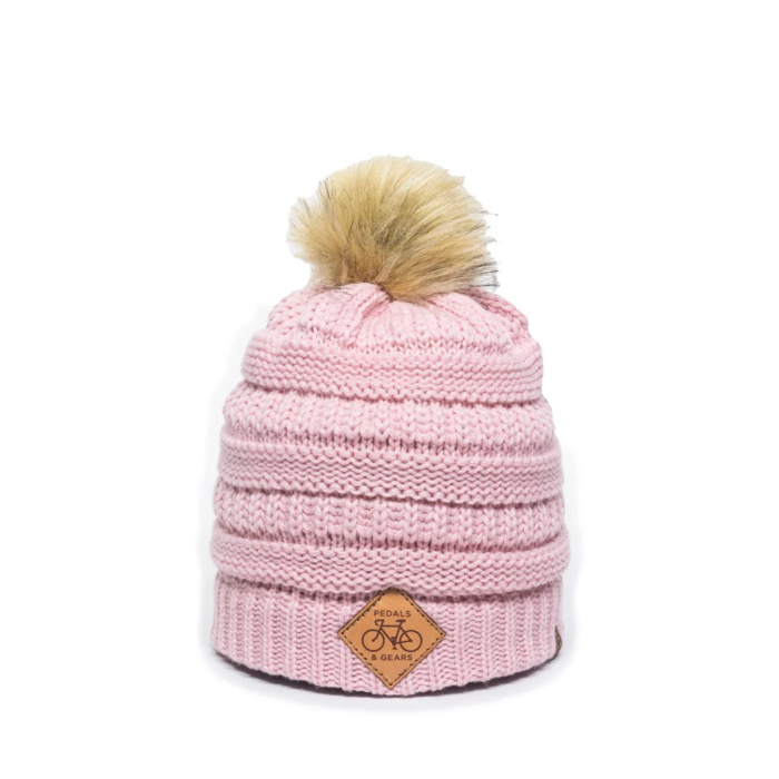 Ladies Cable Knit Faux Fur Pom Thumbnail