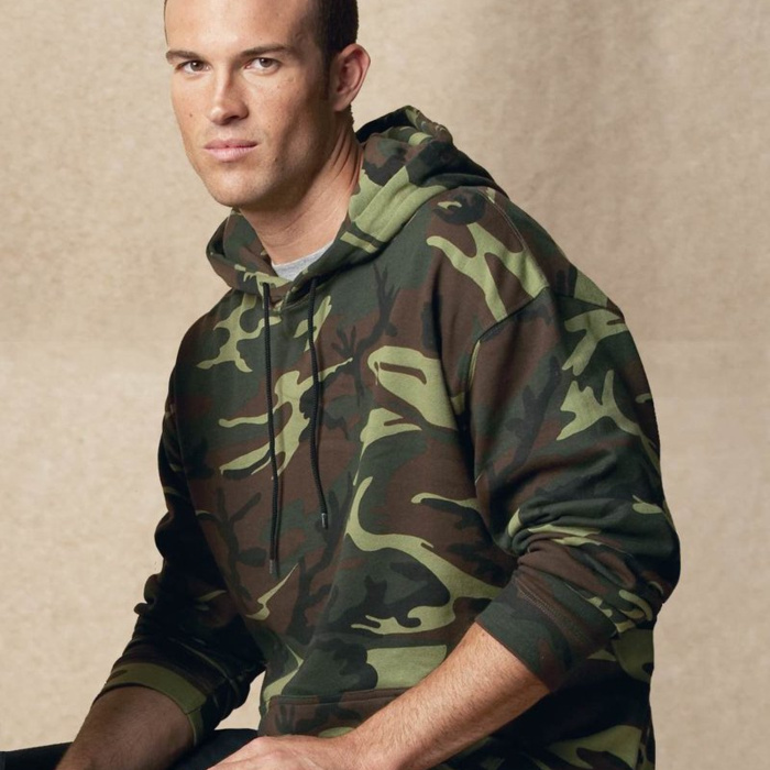 Unisex Camo Fleece Hoodie Sweatshirt Thumbnail