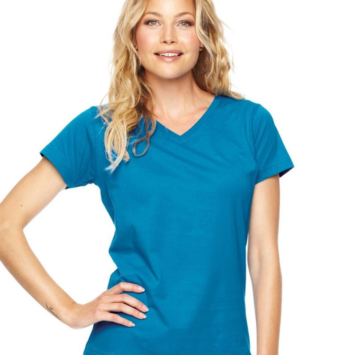 Women's Fine Jersey V-Neck Tee Thumbnail