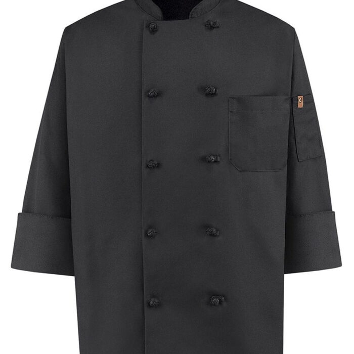 Black Knot Button Chef Coat Thumbnail