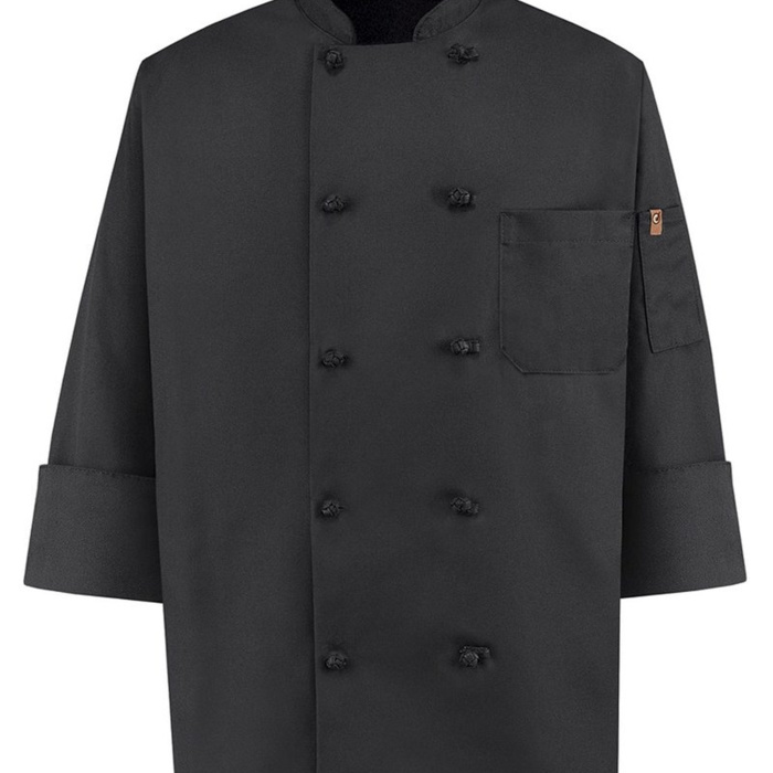 Black Knot Button Chef Coat Thumbnail