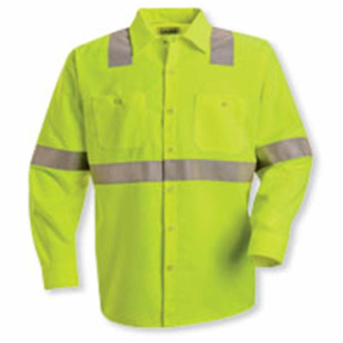 Men's High Visibility Safety Long Sleeve Work Shirt Thumbnail