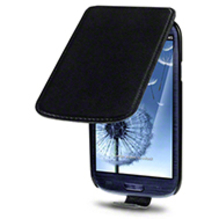 Samsung Galaxy S3 Flip Case - Black (PU Leather) Thumbnail