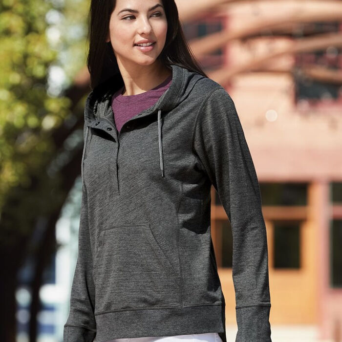 Women’s Omega Stretch Snap-Placket Hooded Sweatshirt Thumbnail