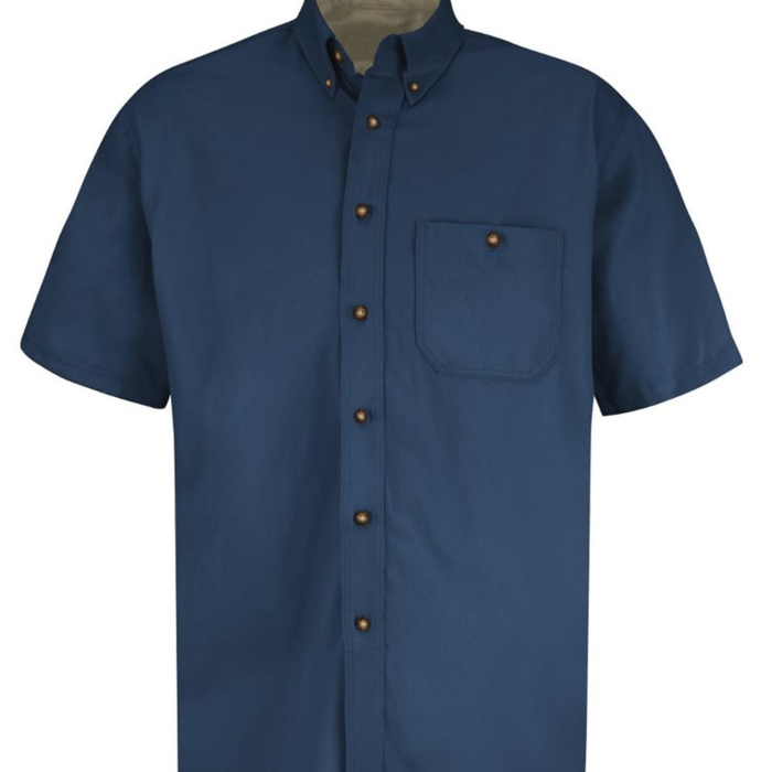 Men's Short Sleeve 100% Cotton Dress Shirt Thumbnail