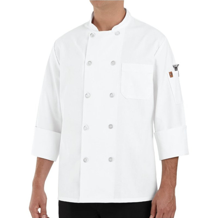 100% Polyester Ten Pearl Button Chef Coat Thumbnail