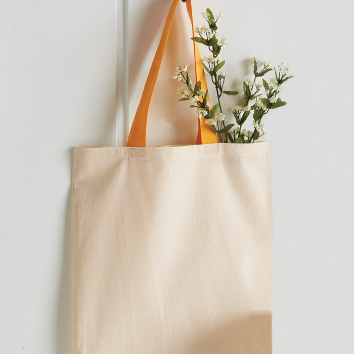 Economical Tote with Contrast-Color Handles Thumbnail