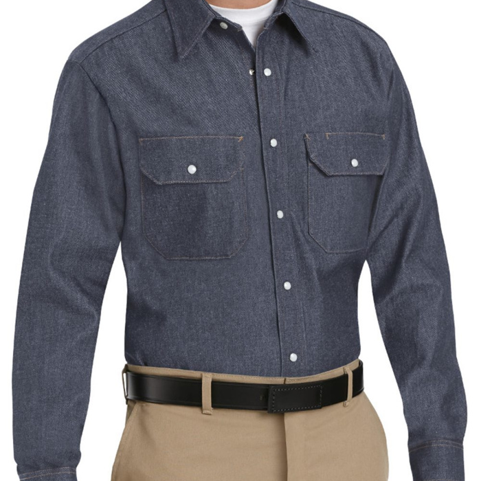 Men's Tall Deluxe Denim Long Sleeve Shirt Thumbnail