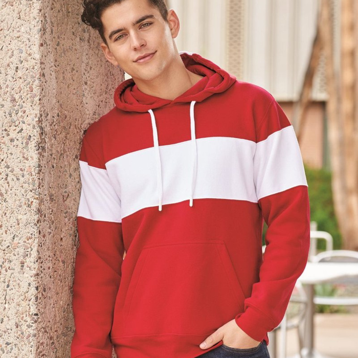 Men's Varsity Fleece Colorblocked Hooded Sweatshirt Thumbnail