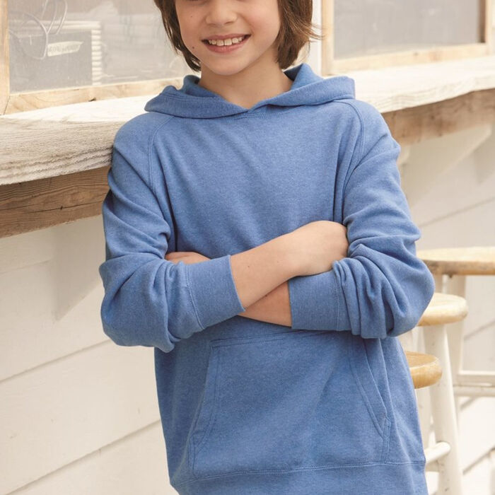 PRM15YSBW Youth Special Blend Raglan Hooded Sweatshirt Thumbnail