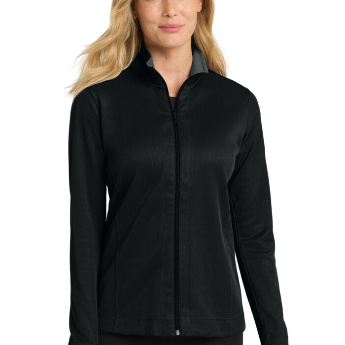L805W Ladies Vertical Texture Full Zip Jacket Thumbnail