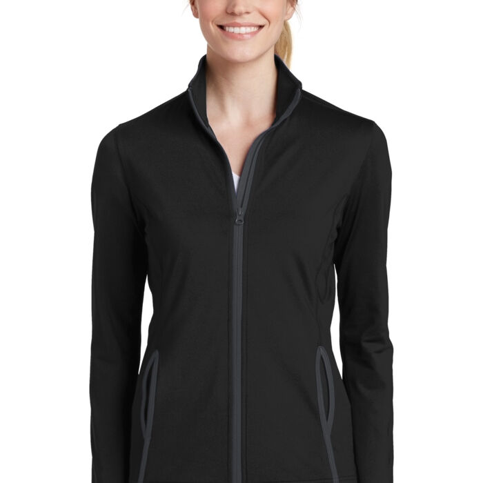 LST853W Ladies Sport Wick ® Stretch Contrast Full Zip Jacket Thumbnail