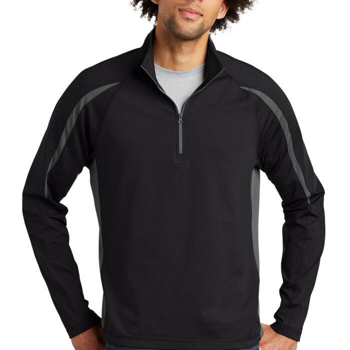 ST851W Sport Wick ® Stretch 1/2 Zip Colorblock Pullover Thumbnail