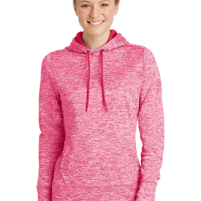 Ladies PosiCharge ® Electric Heather Fleece Hooded Pullover LST225JH Thumbnail