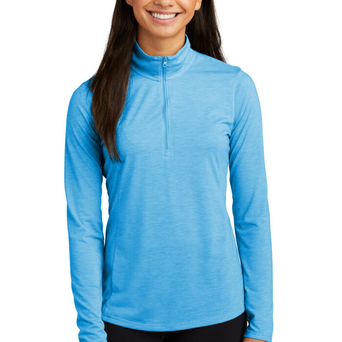LST407W ® Ladies PosiCharge ® Tri Blend Wicking 1/4 Zip Pullover Thumbnail