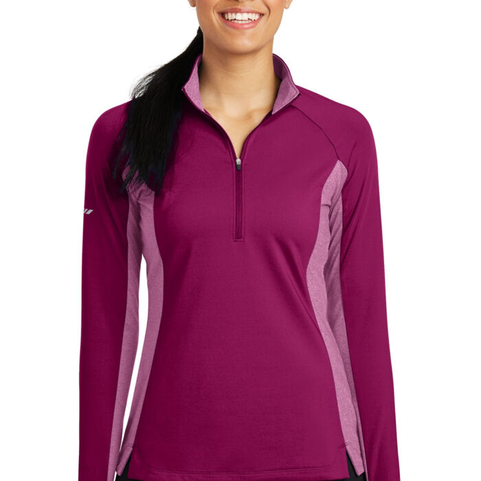 LST854W Ladies Sport Wick ® Stretch Contrast 1/2 Zip Pullover Thumbnail