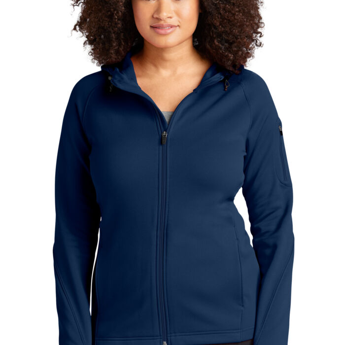 L248W Ladies Tech Fleece Full Zip Hooded Jacket Thumbnail