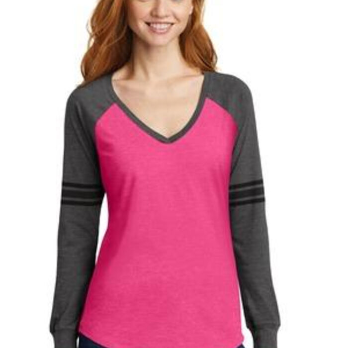 DM477W ® Women's Game Long Sleeve V Neck Tee Thumbnail