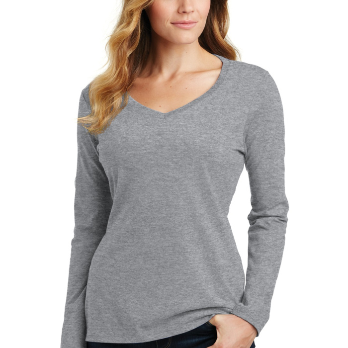 Ladies Long Sleeve Fan Favorite V Neck Tee Thumbnail