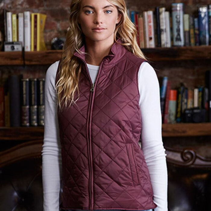 W207359W Women's Vintage Diamond Quilted Vest Thumbnail