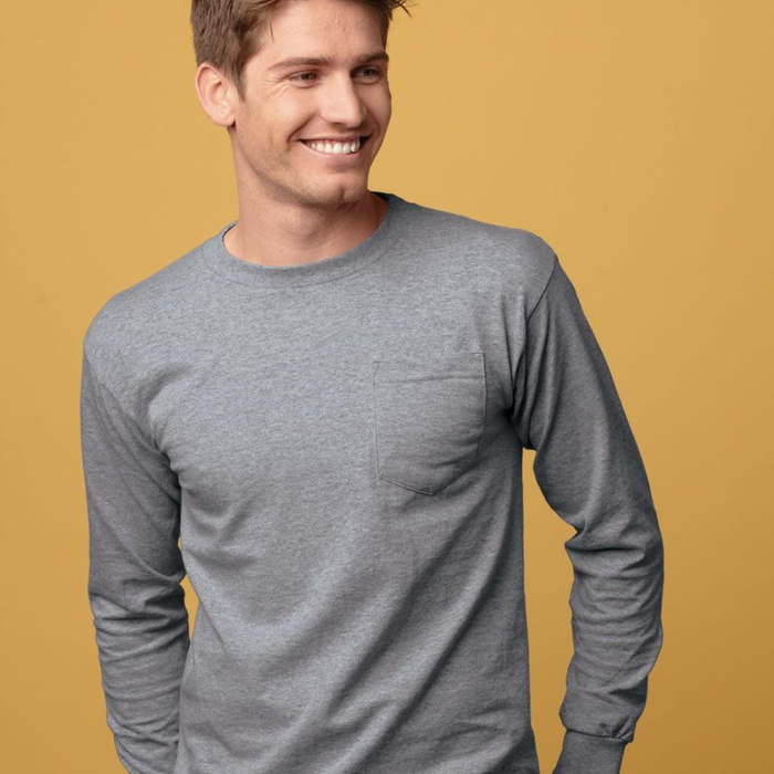 Union-Made Long Sleeve T-Shirt with a Pocket Thumbnail