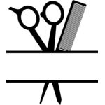split scissors circle monogram plain Thumbnail