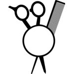 comb scissors circle monogram plain Thumbnail