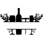 floral wine split frame Thumbnail